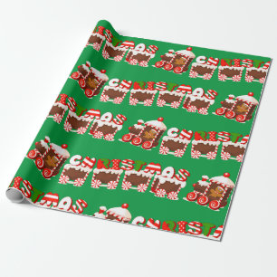Christmas Gingerbread Train Wrapping Paper