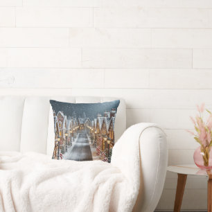 Christmas Gingerbread Village Cushion
