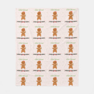 Christmas Gingerbread Woman Fleece Blanket