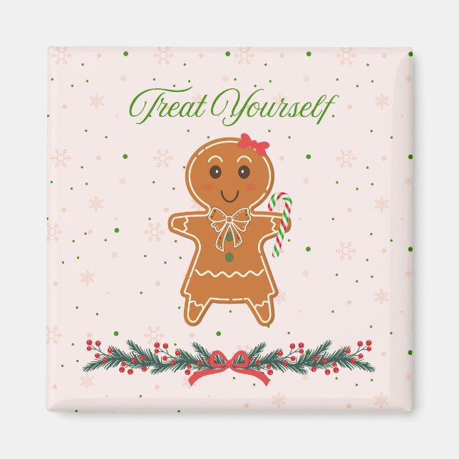 Christmas Gingerbread Woman Magnet (Front)