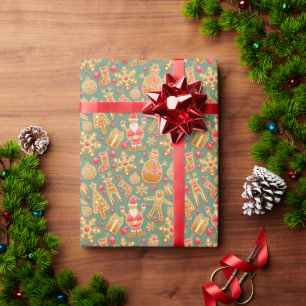Christmas gingerbread wrapping paper