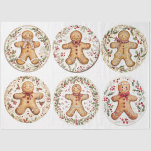 Christmas Gingerman Rounds Tissue Paper
