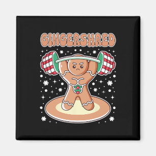 Christmas Gingershred Funny Gingerbread Man Gym Bo Magnet