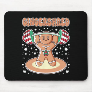 Christmas Gingershred Funny Gingerbread Man Gym Bo Mouse Pad