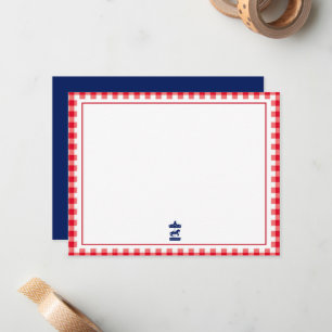 Christmas Gingham chic note card