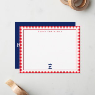 Christmas Gingham chic note card