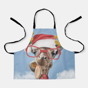 Christmas giraffe apron