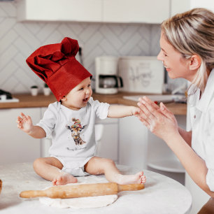 Christmas Giraffe, customisable Baby Bodysuit
