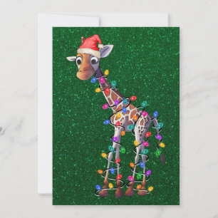 Christmas Giraffe Greeting Card