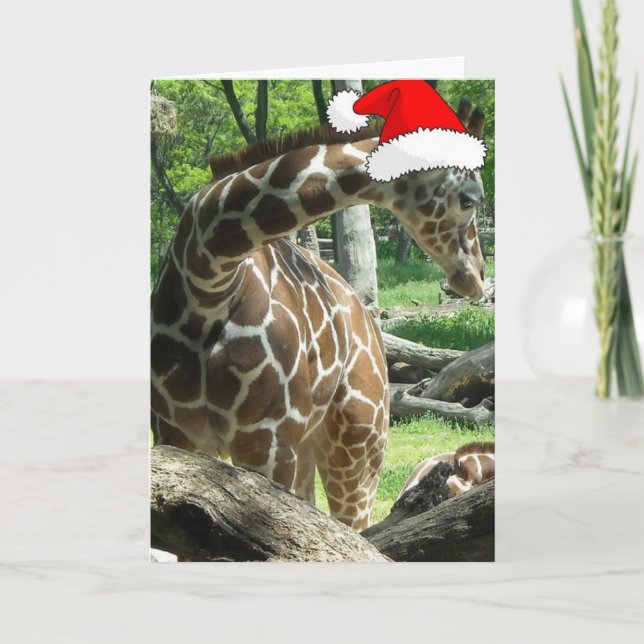Christmas Giraffe Holiday Card (Front)