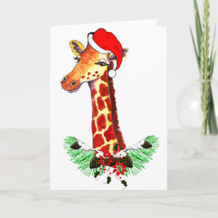 Christmas Giraffe Holiday Card