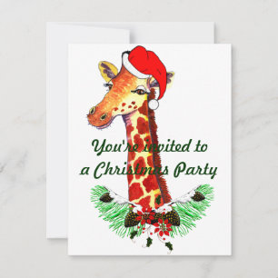 Christmas Giraffe Invitation