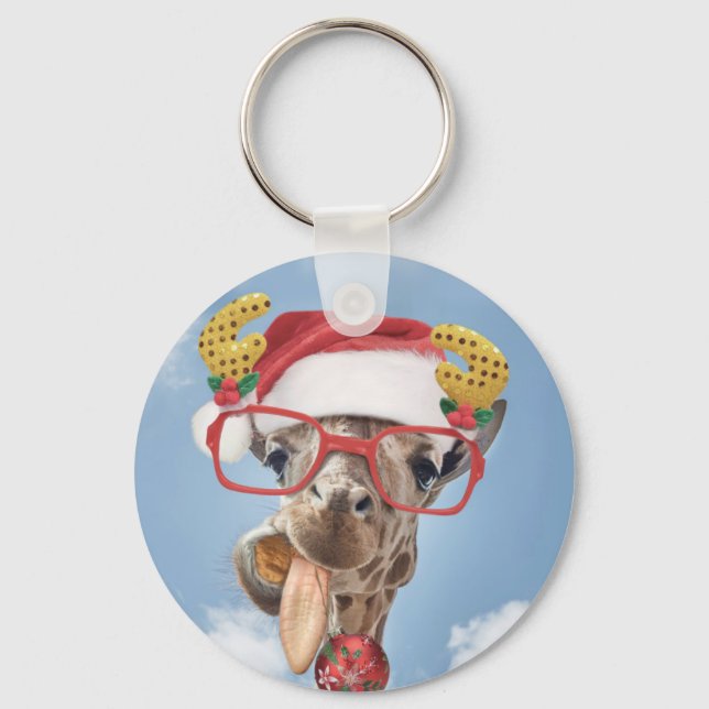 Christmas giraffe key ring (Front)