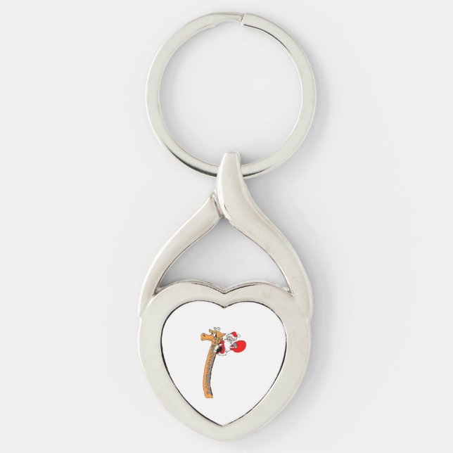 Christmas Giraffe Key Ring (Front)