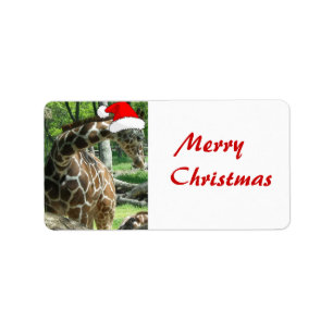 Christmas Giraffe Label