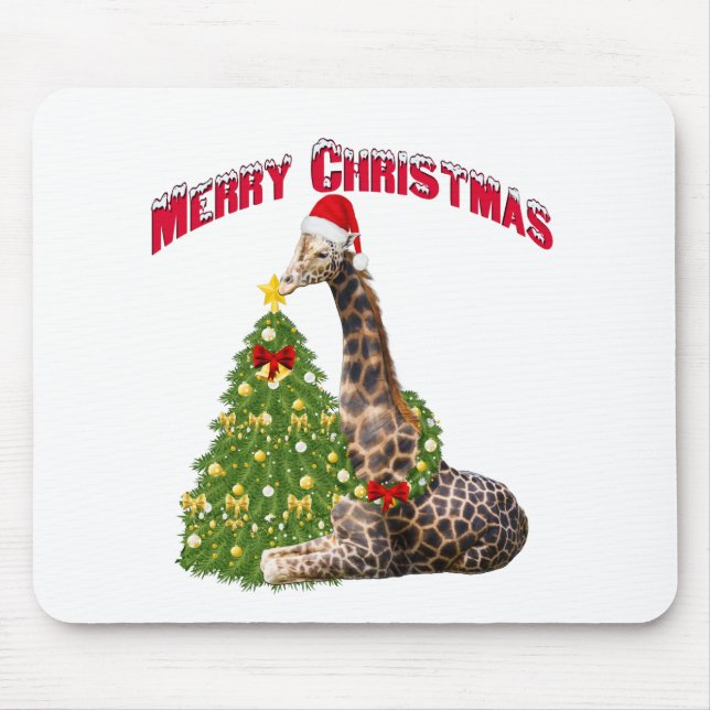 Christmas Giraffe Mouse Pad (Front)