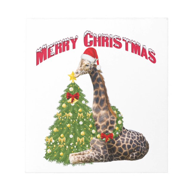 Christmas Giraffe Notepad (Front)