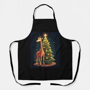 Christmas Giraffe Official Tree Topper Funny Tall  Apron
