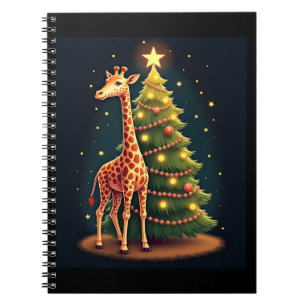 Christmas Giraffe Official Tree Topper Funny Tall Notebook