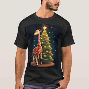 Christmas Giraffe Official Tree Topper Funny Tall  T-Shirt