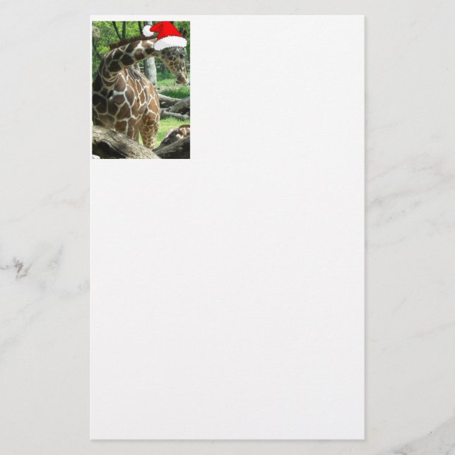 Christmas Giraffe Stationery (Front)
