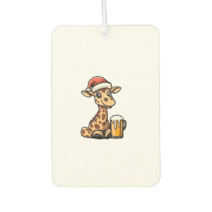 Christmas Giraffe With Beer _ Xmas Funny Party Car Air Freshener