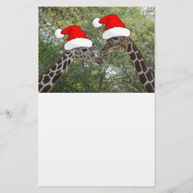 Christmas Giraffes Stationery (Front)