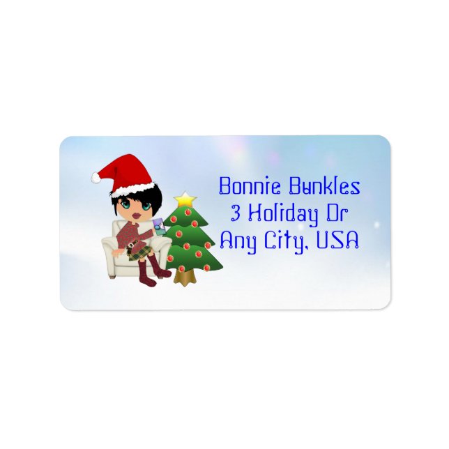 Christmas Girl Address Labels (Front)