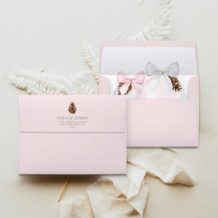 Christmas Girl Baby Shower Pink Envelope