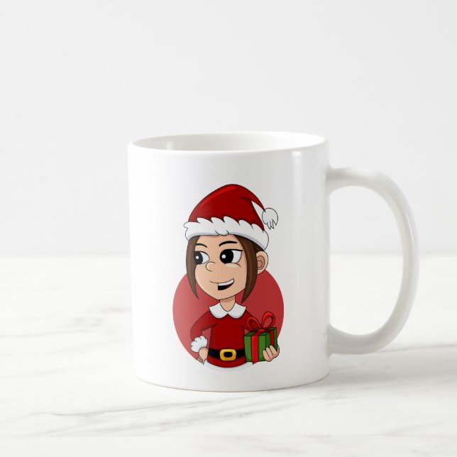 Christmas girl cartoon coffee mug (Right)