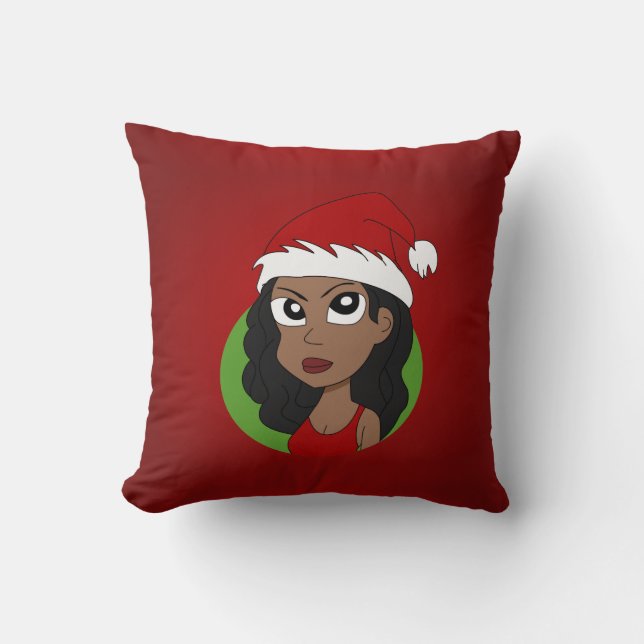 Christmas girl cartoon cushion (Front)