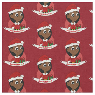 Christmas girl cartoon fabric