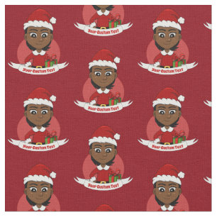Christmas girl cartoon fabric