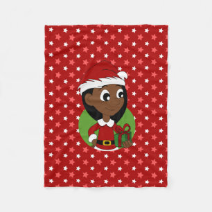 Christmas girl cartoon fleece blanket