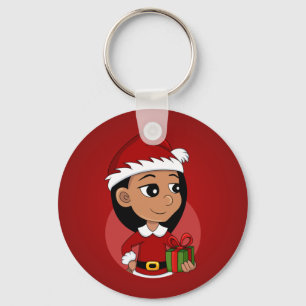 Christmas girl cartoon keychain