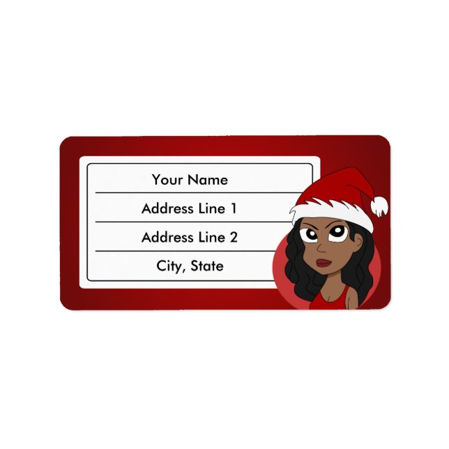 Christmas girl cartoon label (Front)