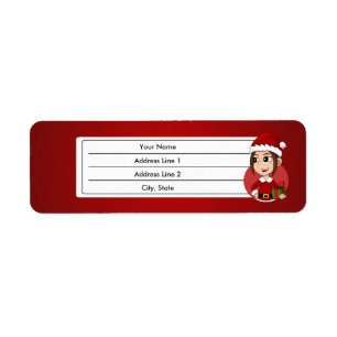 Christmas girl cartoon label return address label