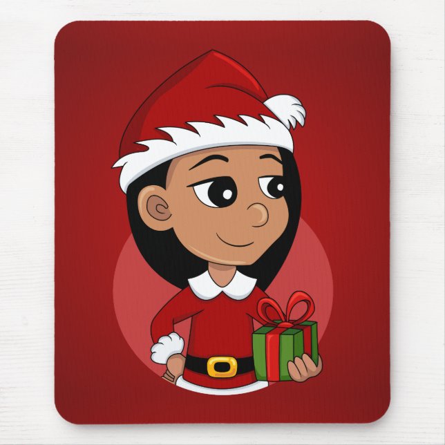 Christmas girl cartoon mouse pad (Front)