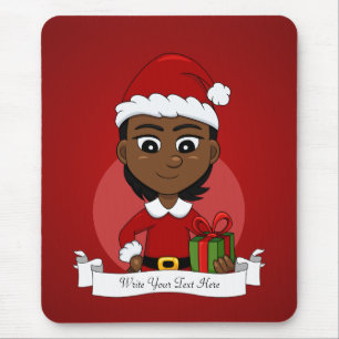 Christmas girl cartoon mouse pad