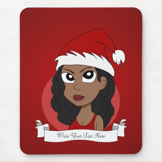 Christmas girl cartoon mouse pad (Front)