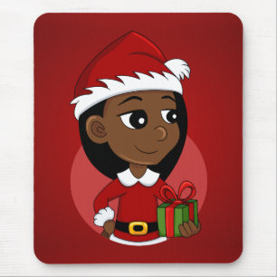 Christmas girl cartoon mouse pad