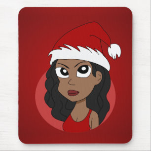 Christmas girl cartoon mouse pad
