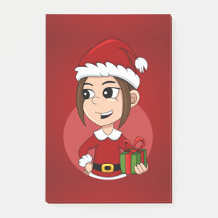 Christmas girl cartoon notes