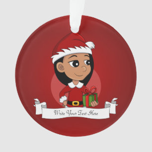 Christmas girl cartoon ornament