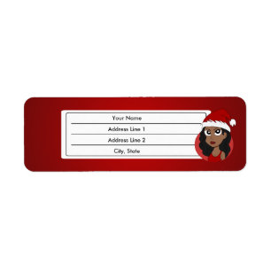 Christmas girl cartoon return address label