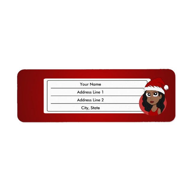 Christmas girl cartoon return address label (Front)