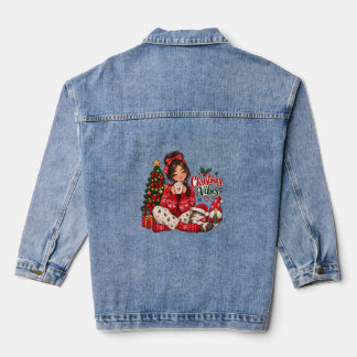 Christmas Girl,Cat Collection Cute Holiday Designs Denim Jacket