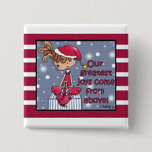 Christmas Girl-Joy From Above 15 Cm Square Badge