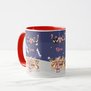 Christmas Girl Reindeer Candy Cane Fairies Mug