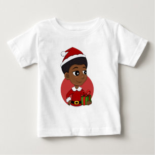 Christmas girl with an Afro cartoon Baby T-Shirt